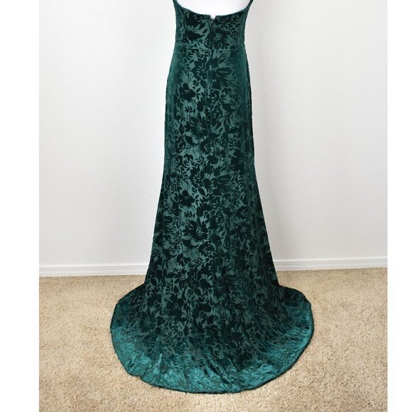Mori Lee Strapless Floral Velvet Bridesmaid Dress - 8/10 - Picture 6 of 11